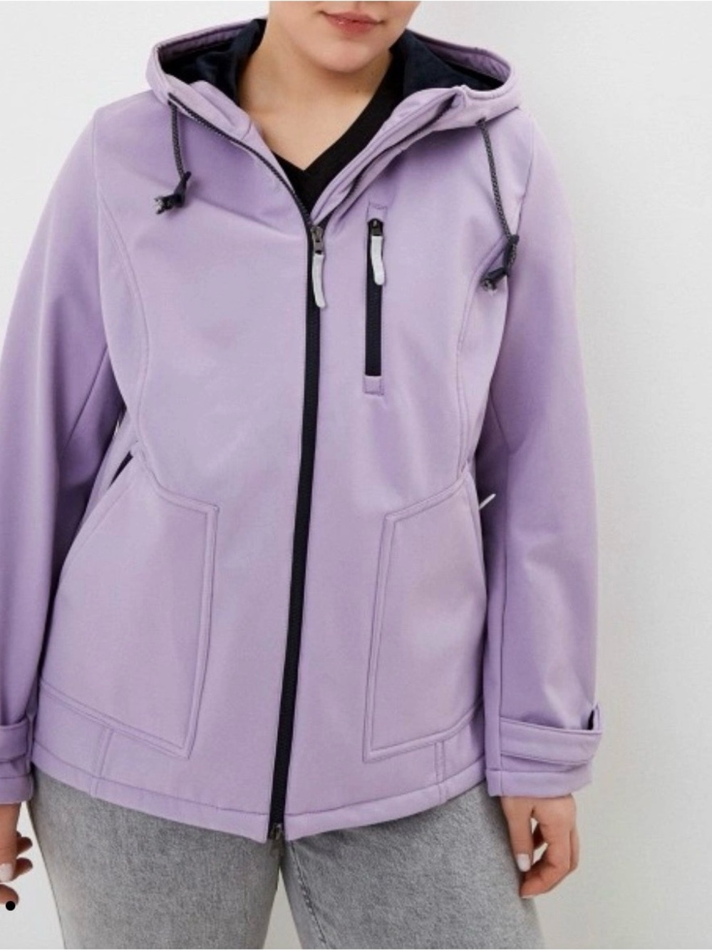 NWOT Ulla Popken Lavender Plus Size Winter Wind Jacket Weatherproof 28/30